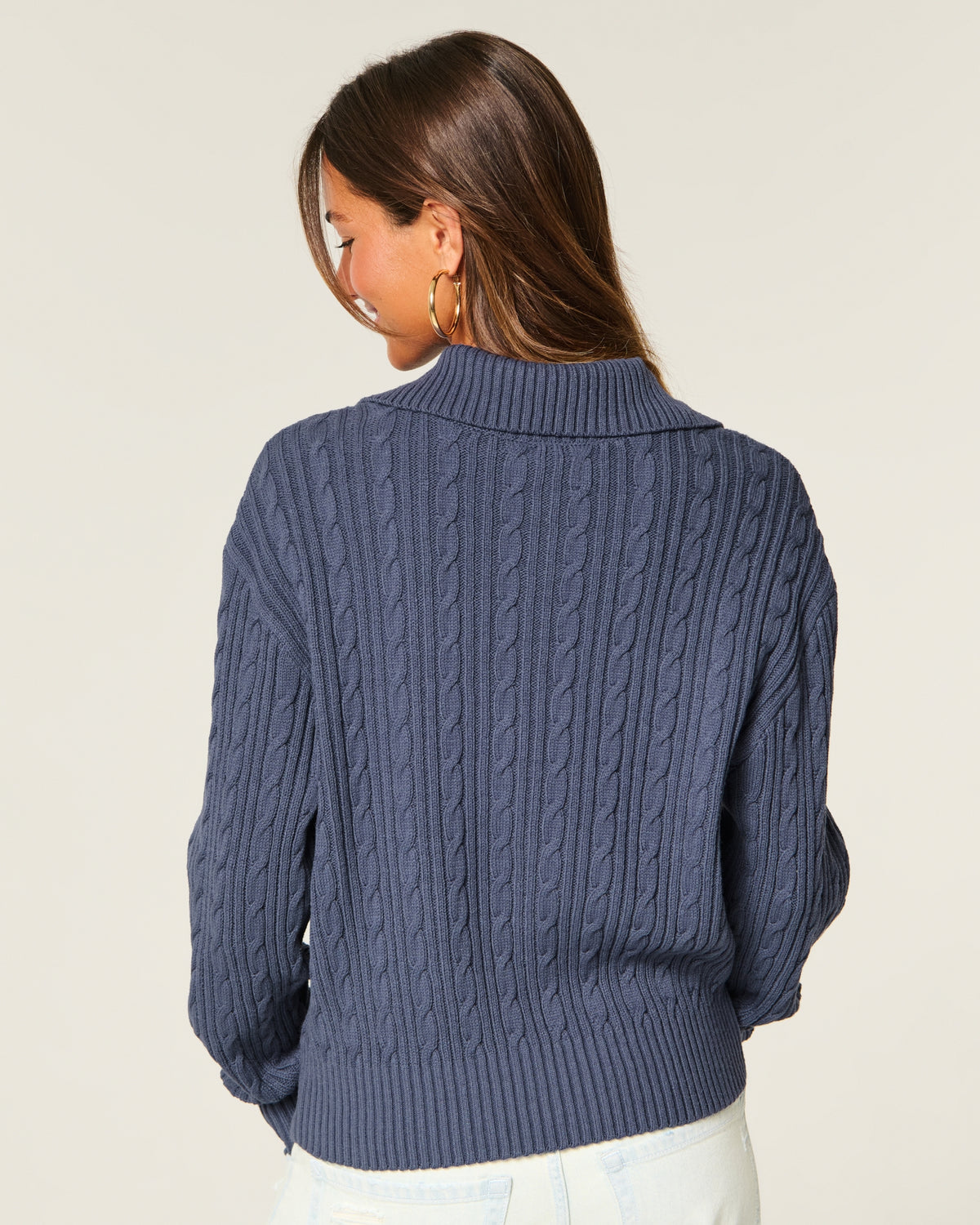 Hollister Easy Cable-Knit Half-Zip Sweater