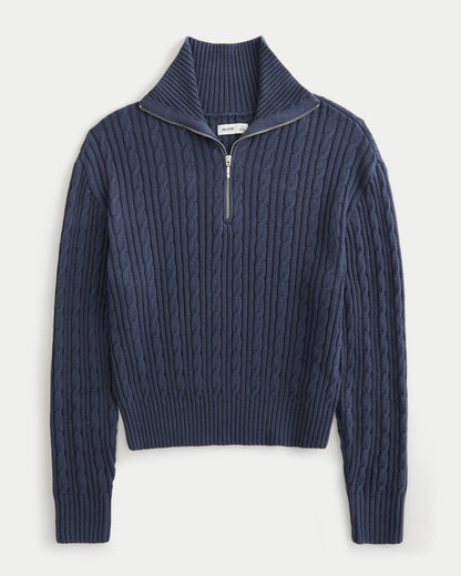 Hollister Easy Cable-Knit Half-Zip Sweater