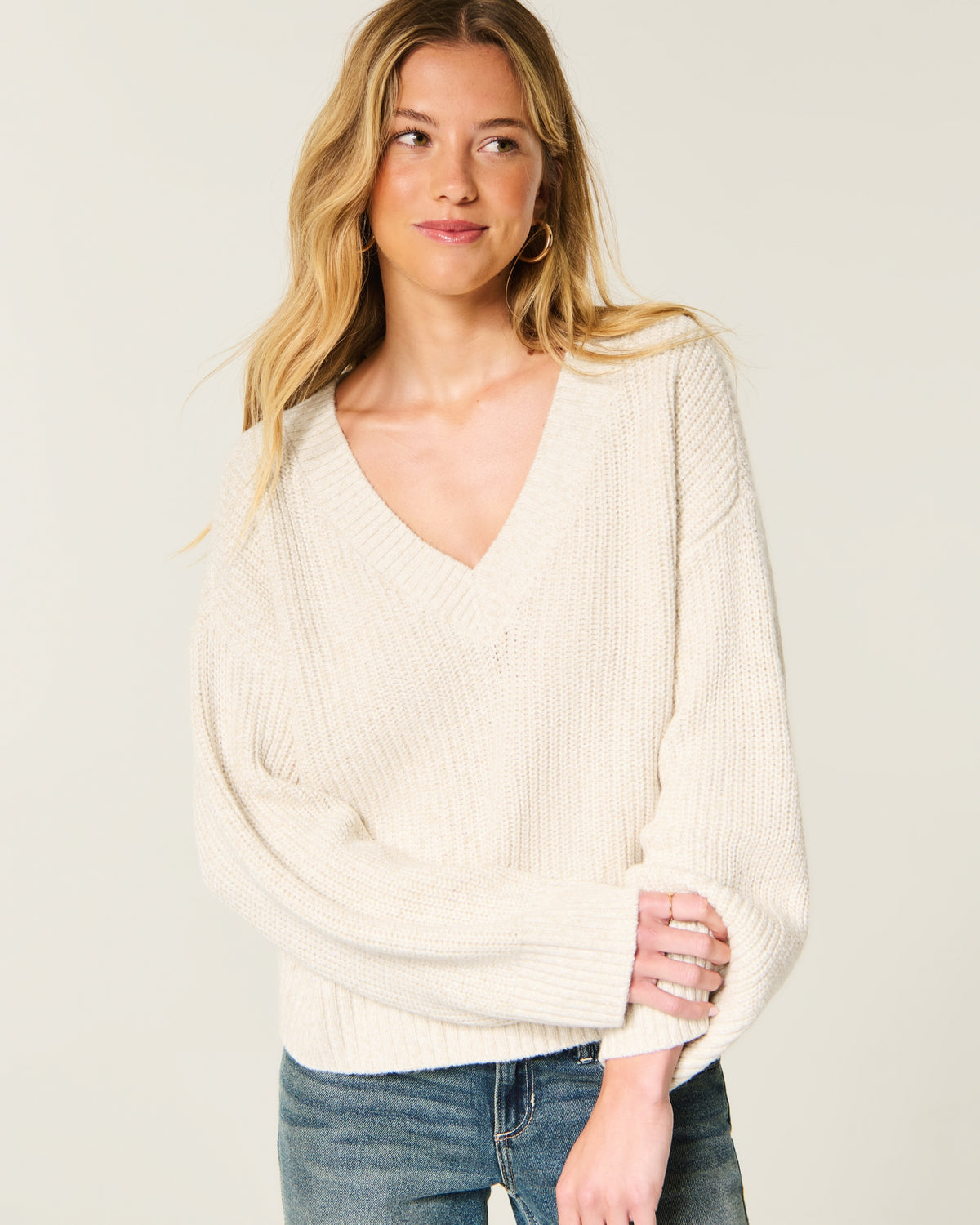 Hollister Easy V-Neck Shaker Sweater