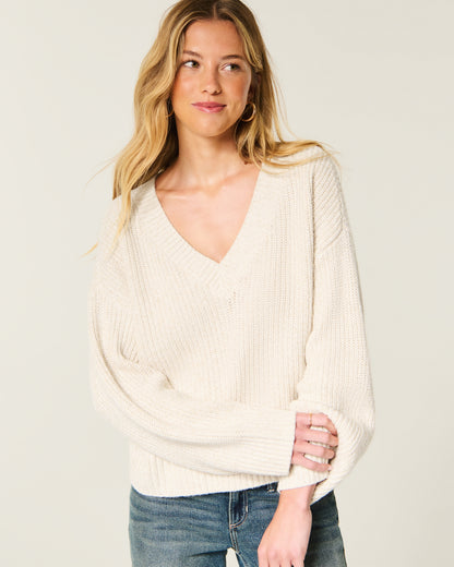 Hollister Easy V-Neck Shaker Sweater