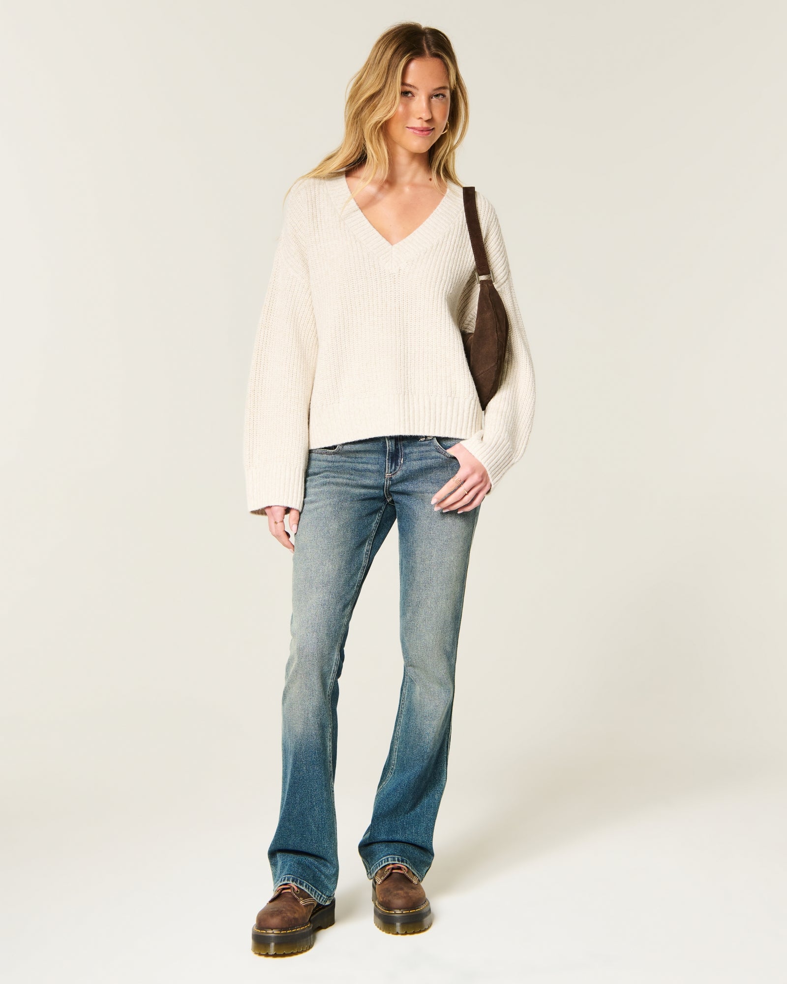 Hollister Easy V-Neck Shaker Sweater