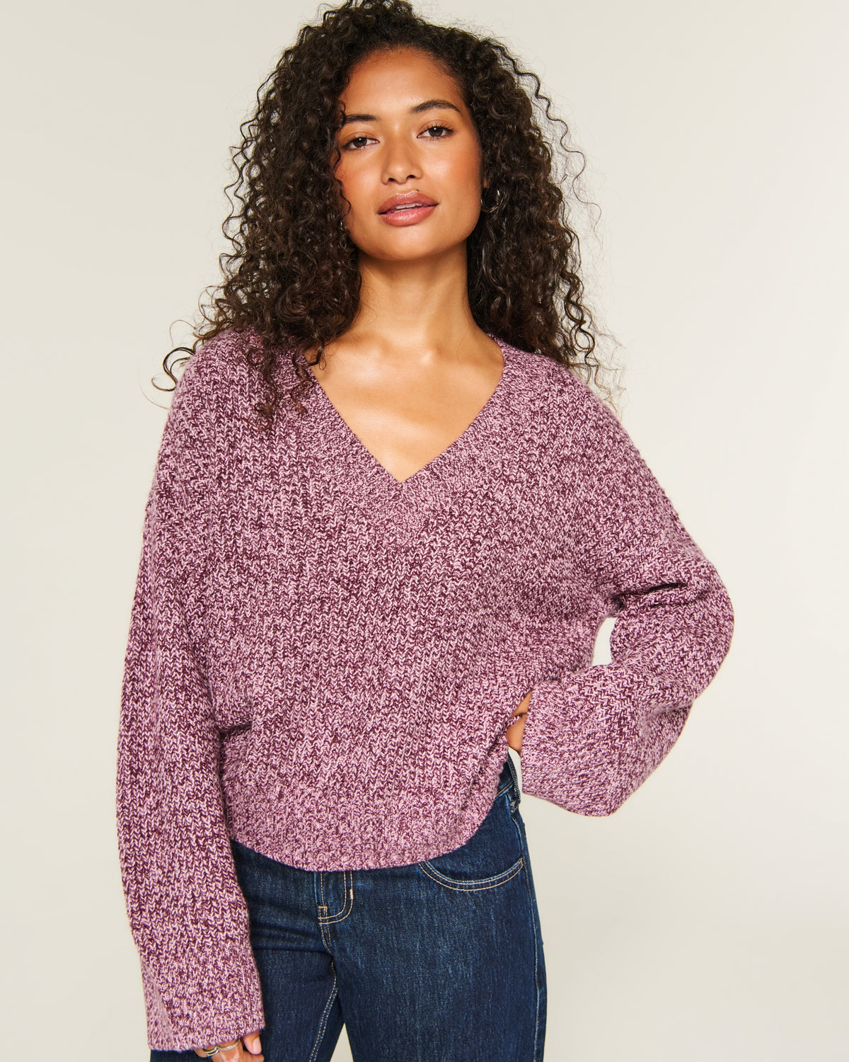 Hollister Easy V-Neck Shaker Sweater