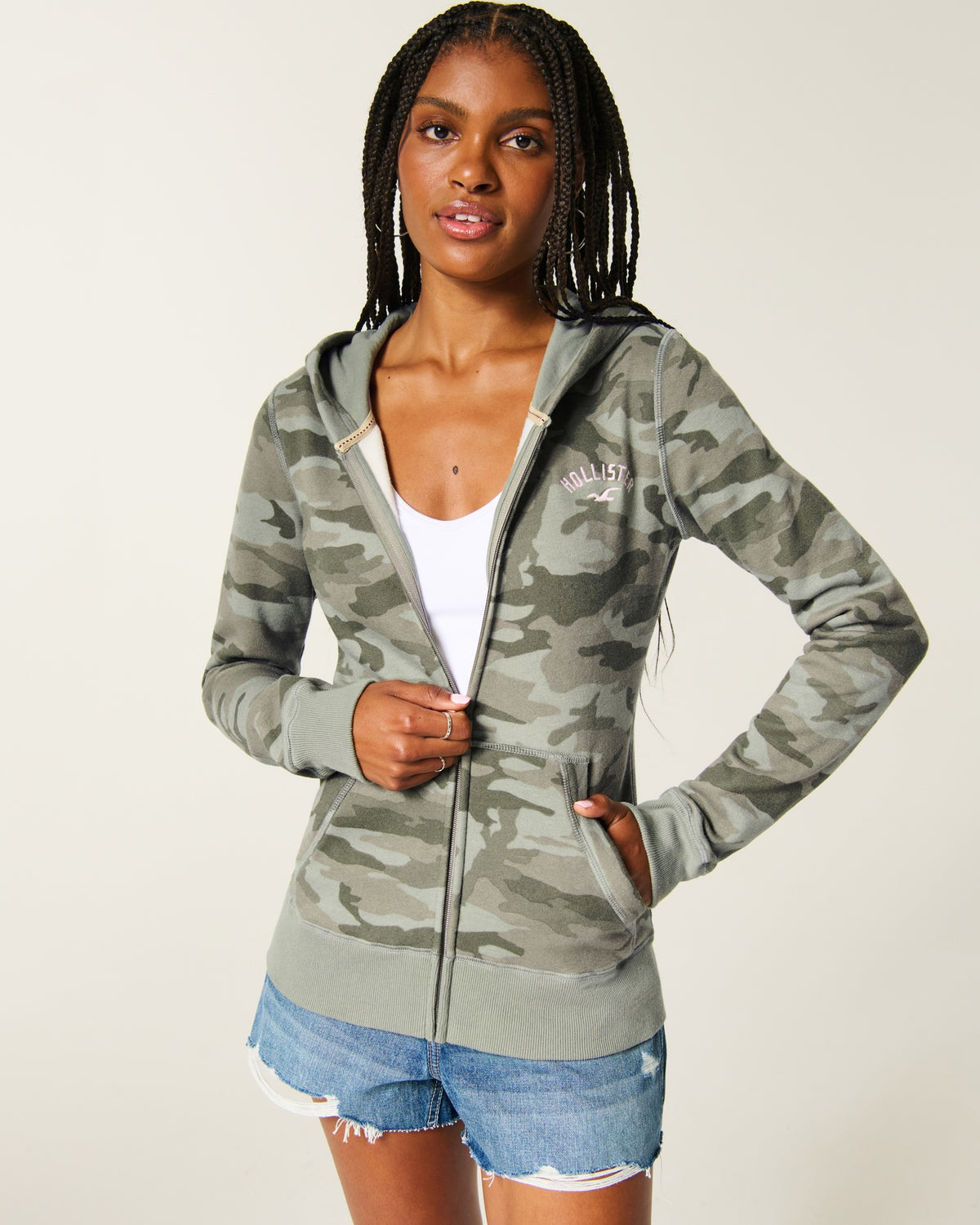 Hollister Hollister Feel Good Logo Camo Full-Zip