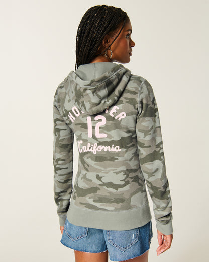 Hollister Hollister Feel Good Logo Camo Full-Zip