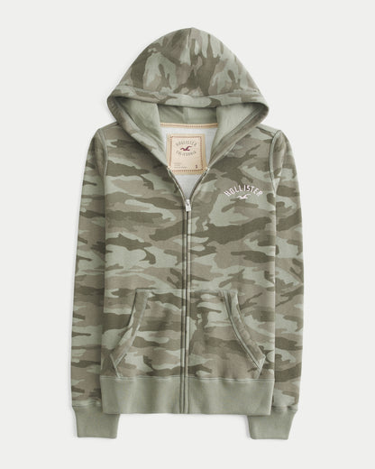 Hollister Hollister Feel Good Logo Camo Full-Zip