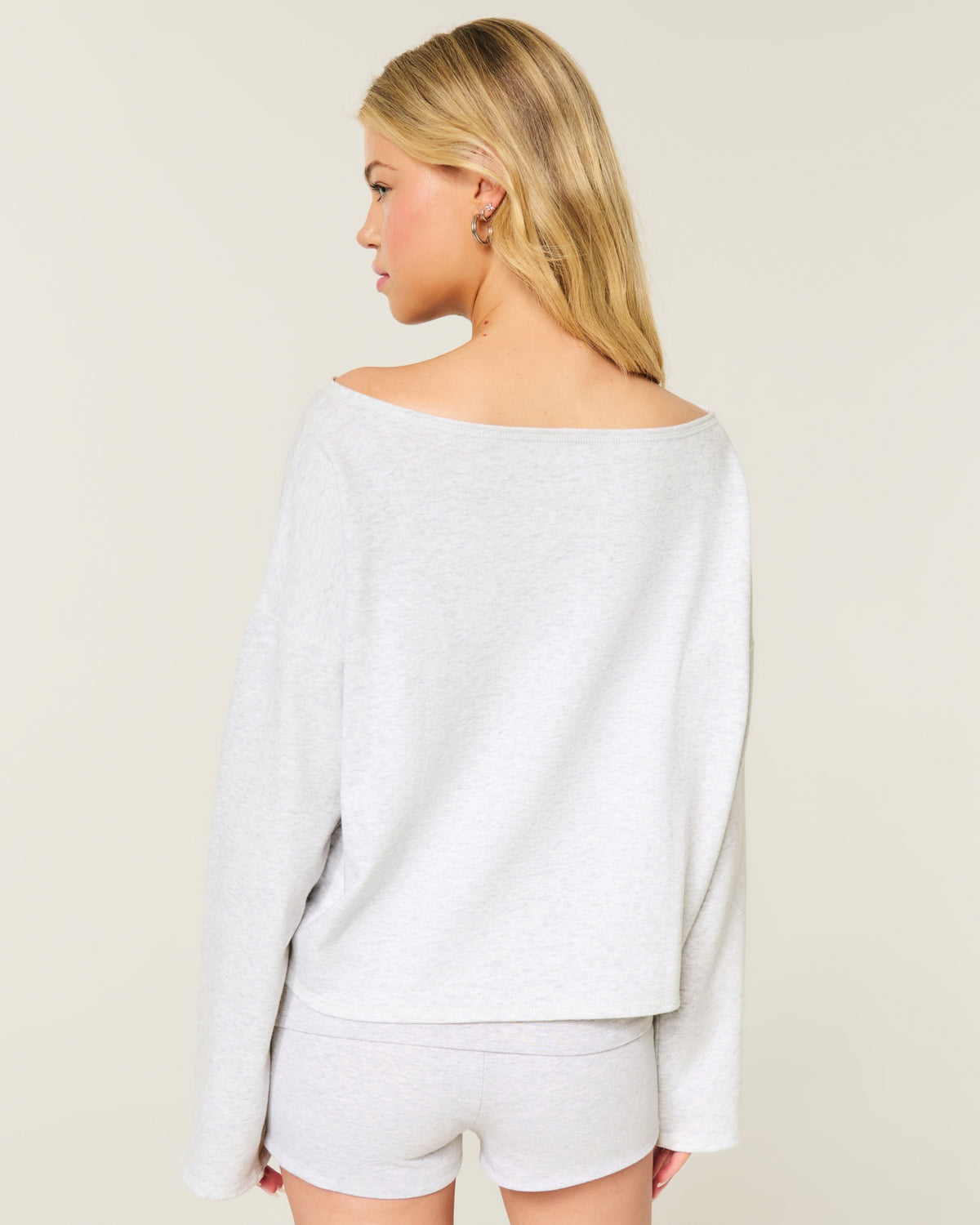 Hollister Easy Off-the-Shoulder Leopard Print Terry Sweatshirt