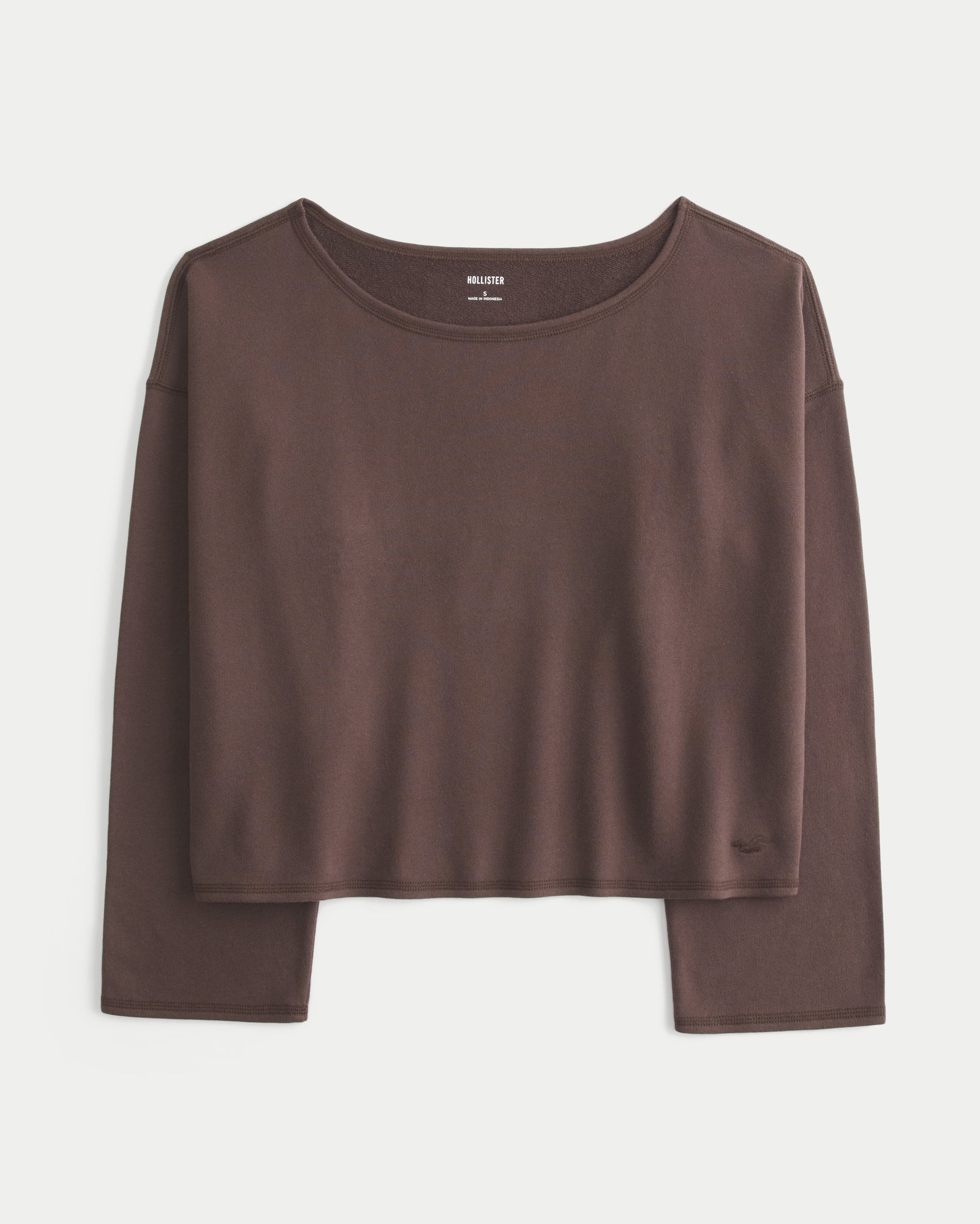 Hollister Easy Off-the-Shoulder Leopard Print Terry Sweatshirt