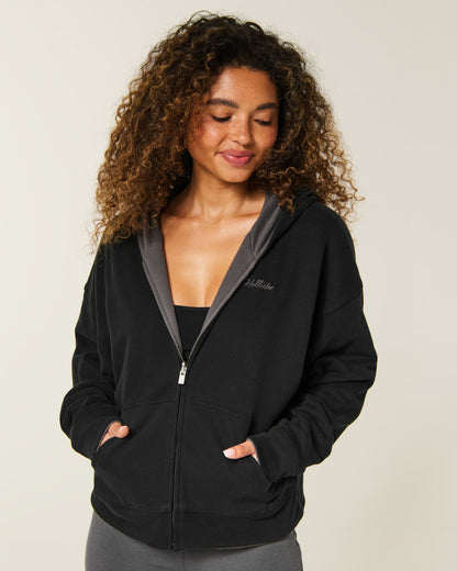 Hollister Hollister Feel Good Reversible Zip-Up Hoodie