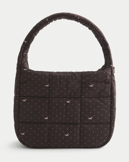 Hollister Puffer Tote Brown Pattern
