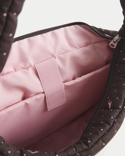Hollister Puffer Tote Brown Pattern