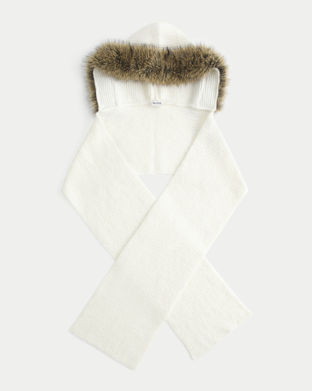 Hollister Faux Fur Trim Hooded Scarf