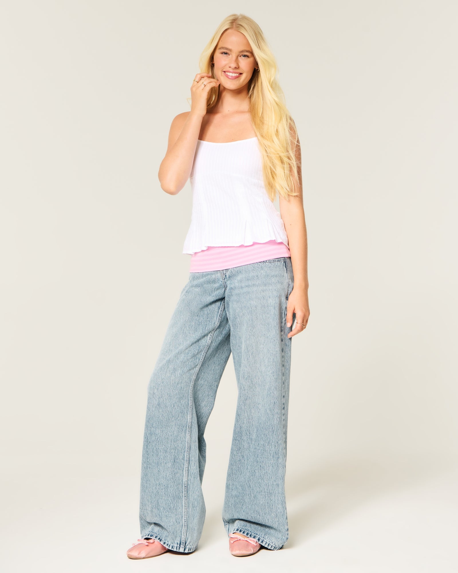 Hollister Ultra Low-Rise Ripped Super Baggy Jeans