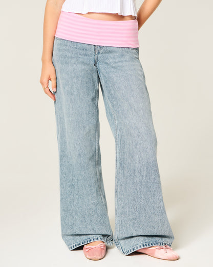 Hollister Ultra Low-Rise Ripped Super Baggy Jeans