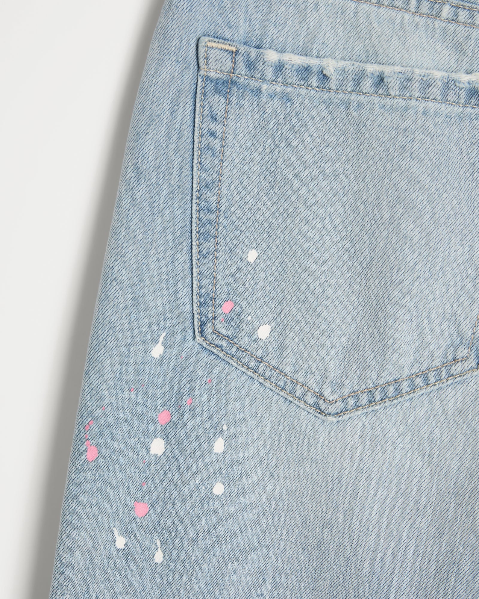 Hollister Ultra Low-Rise Paint Splatter Barrel Jeans