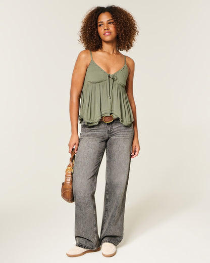 Hollister Curvy Low-Rise Y2K Camo Baggy Jeans