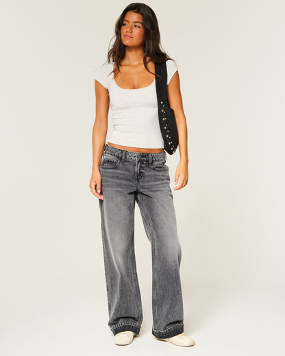 Hollister Hollister Andi Adjustable Waist Low-Rise Baggy Jeans