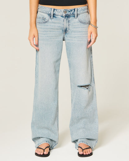 Hollister Low-Rise Distressed Dad Jeans