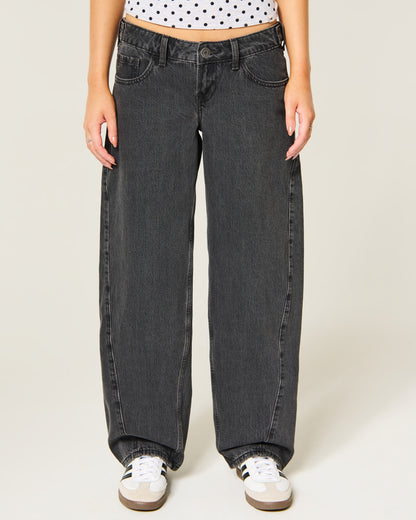 Hollister Hollister Andi Adjustable Waist Ultra Low-Rise Distressed Barrel Jeans