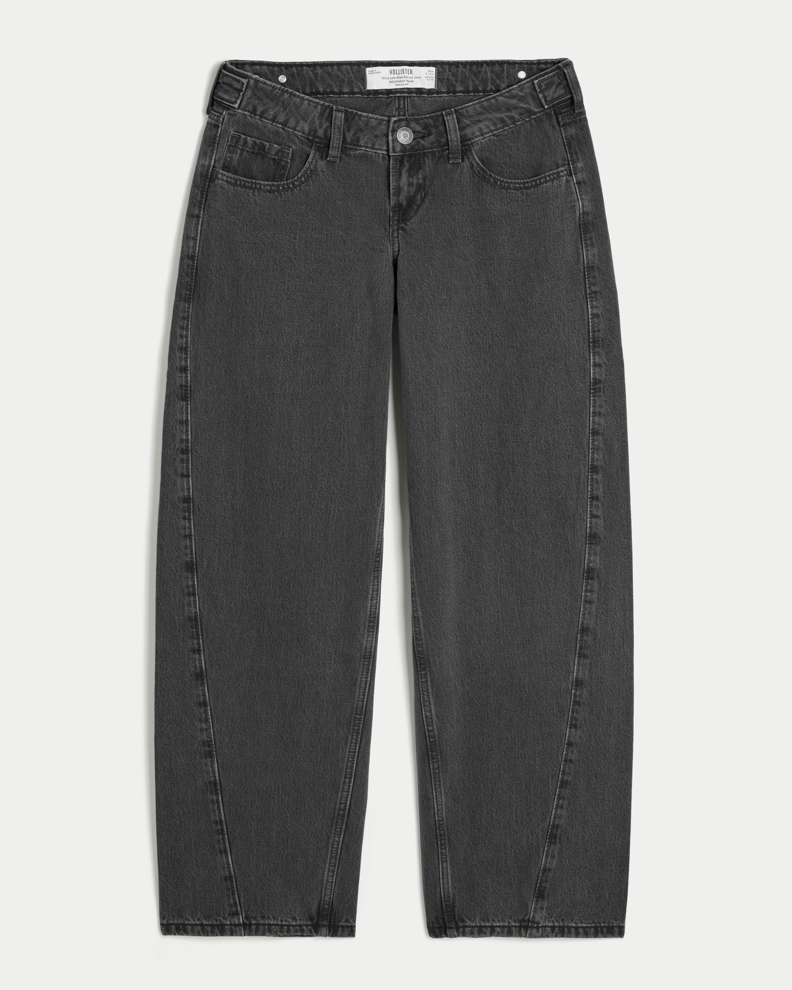 Hollister Hollister Andi Adjustable Waist Ultra Low-Rise Distressed Barrel Jeans