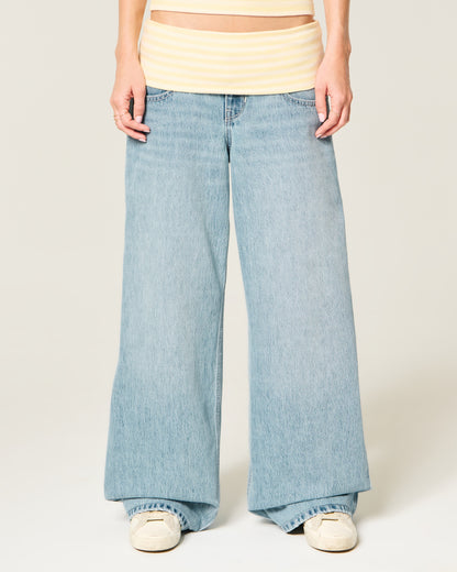 Hollister Ultra Low-Rise Ripped Super Baggy Jeans