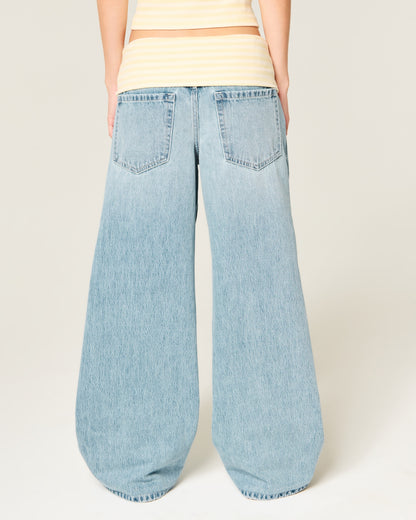 Hollister Ultra Low-Rise Ripped Super Baggy Jeans
