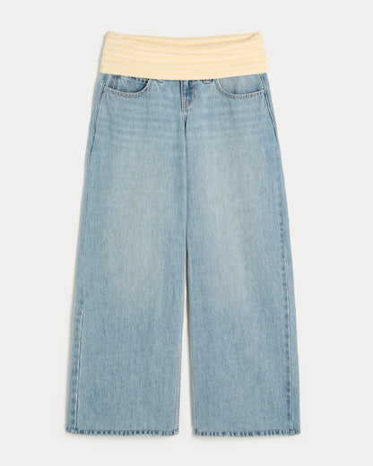 Hollister Ultra Low-Rise Ripped Super Baggy Jeans