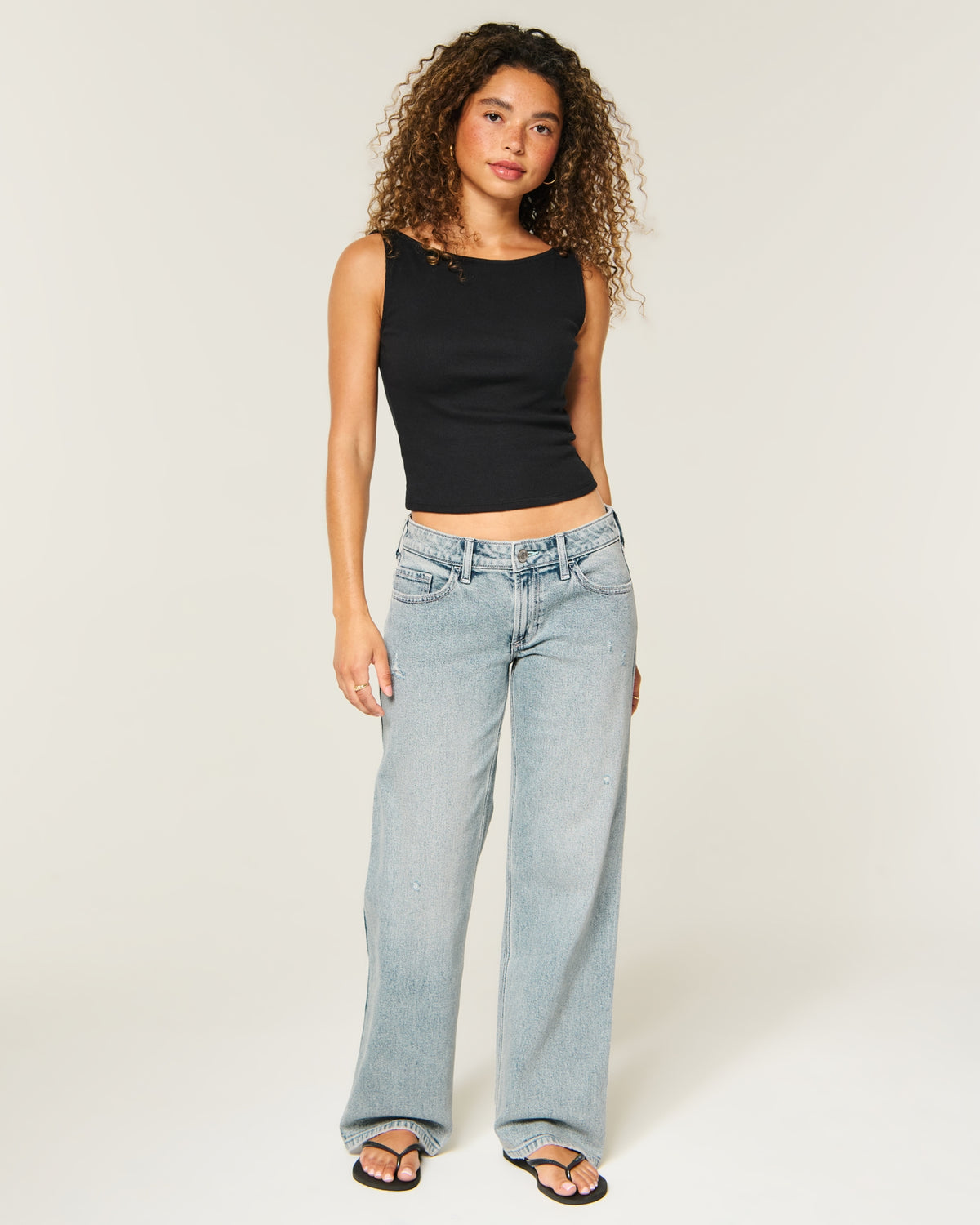 Hollister Low-Rise Distressed Dad Jeans
