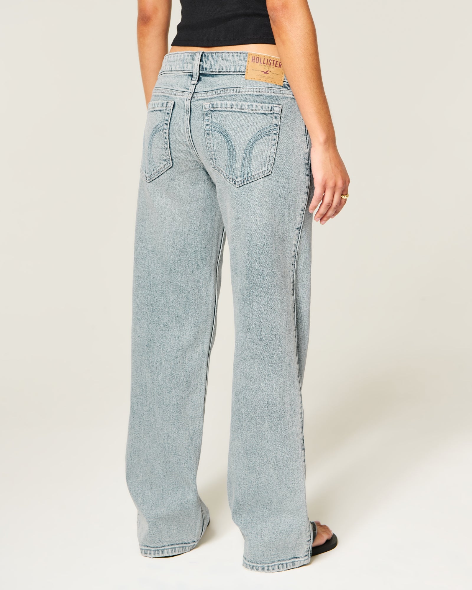 Hollister Low-Rise Distressed Dad Jeans