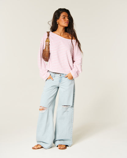 Hollister Ultra Low-Rise Ripped Super Baggy Jeans