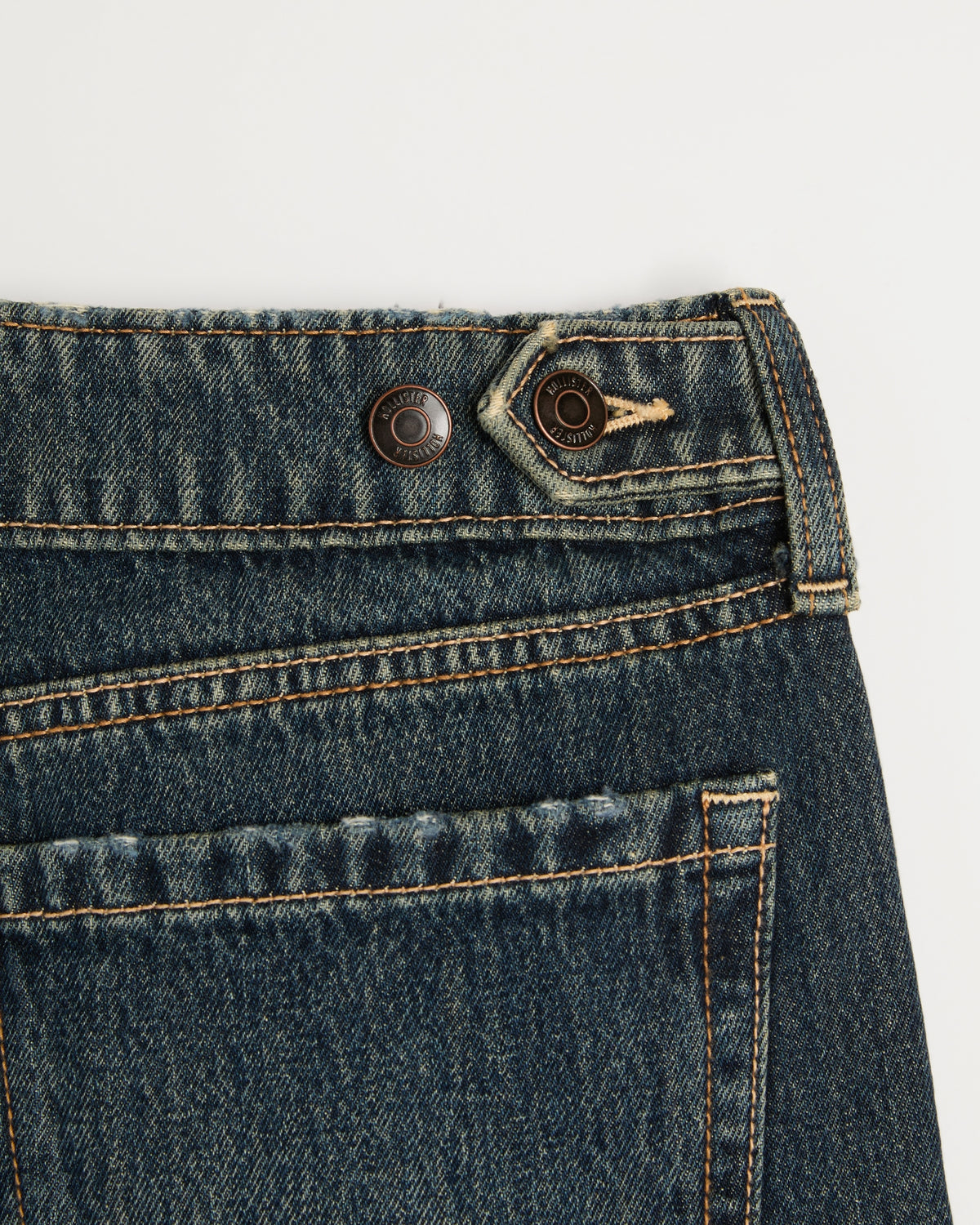 Hollister Hollister Andi Adjustable Waist Ultra Low-Rise Distressed Barrel Jeans