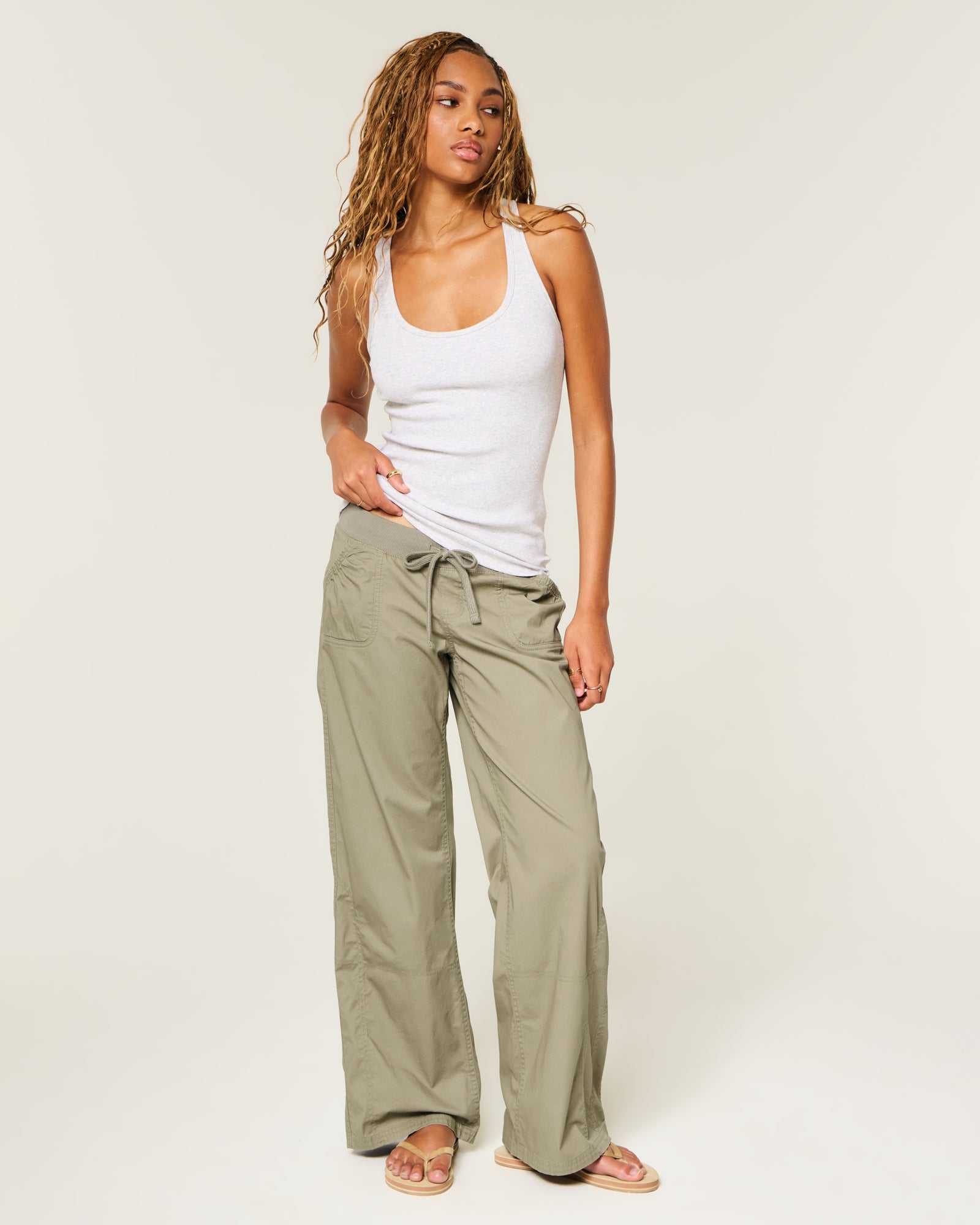 Hollister Hollister Remi Ultra Low-Rise Poplin Pull-On Pants