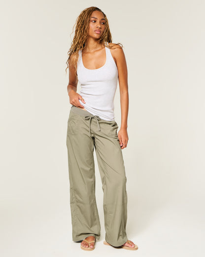 Hollister Hollister Remi Ultra Low-Rise Poplin Pull-On Pants