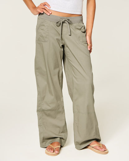 Hollister Hollister Remi Ultra Low-Rise Poplin Pull-On Pants