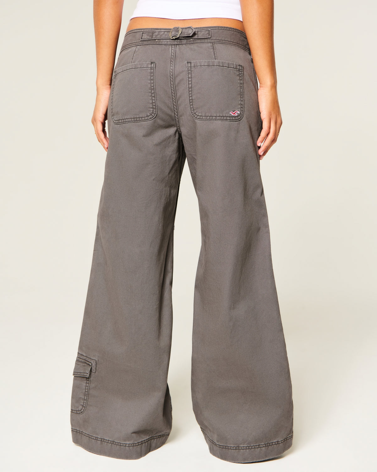Hollister Hollister Andi Adjustable Waist Low-Rise Wide-Leg Pants