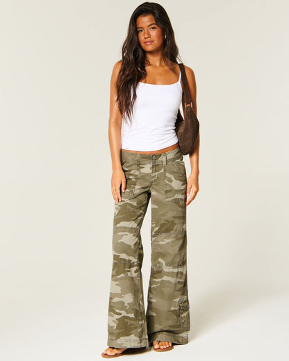 Hollister Hollister Andi Adjustable Waist Low-Rise Wide-Leg Pants