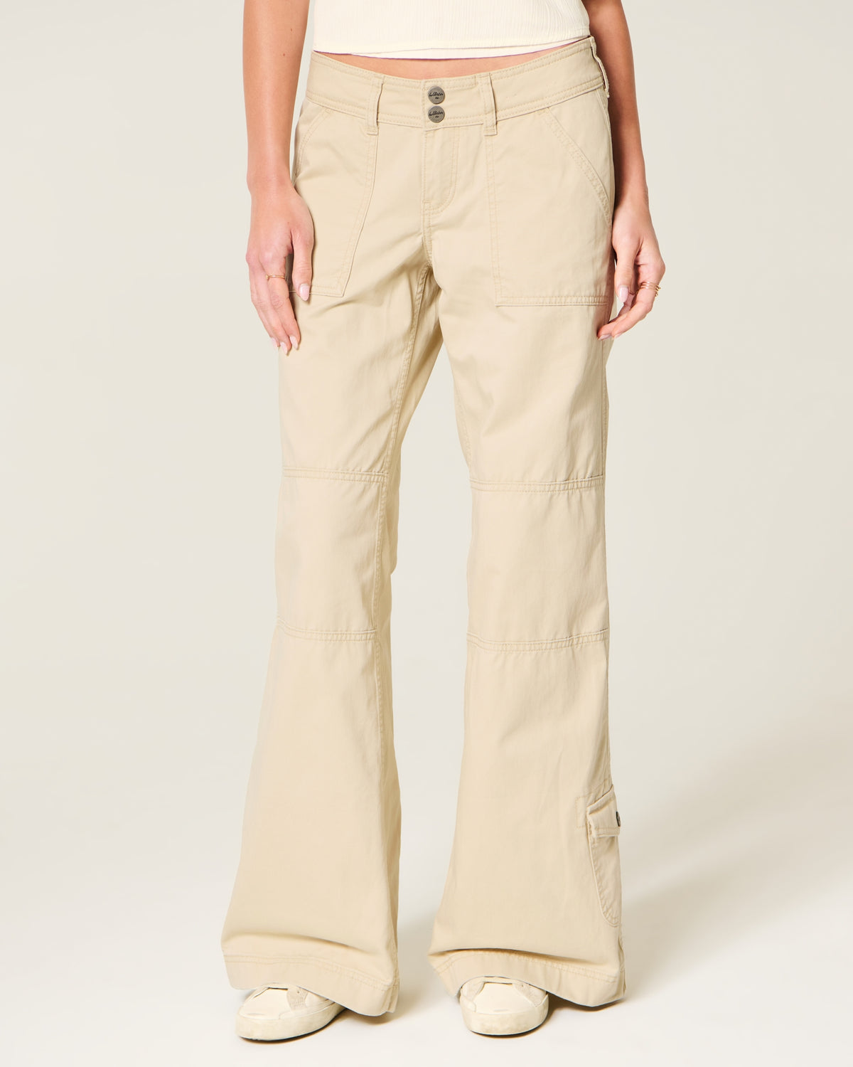 Hollister Hollister Andi Adjustable Waist Low-Rise Wide-Leg Pants