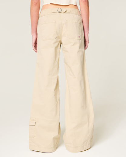 Hollister Hollister Andi Adjustable Waist Low-Rise Wide-Leg Pants