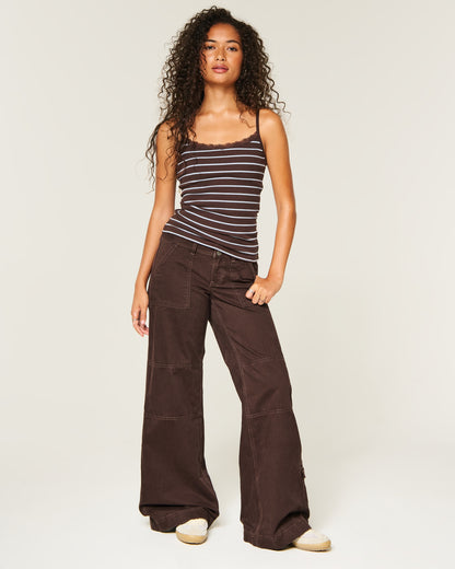 Hollister Hollister Andi Adjustable Waist Low-Rise Wide-Leg Pants