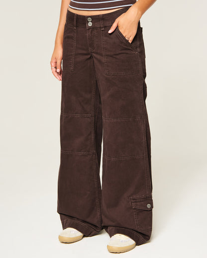 Hollister Hollister Andi Adjustable Waist Low-Rise Wide-Leg Pants