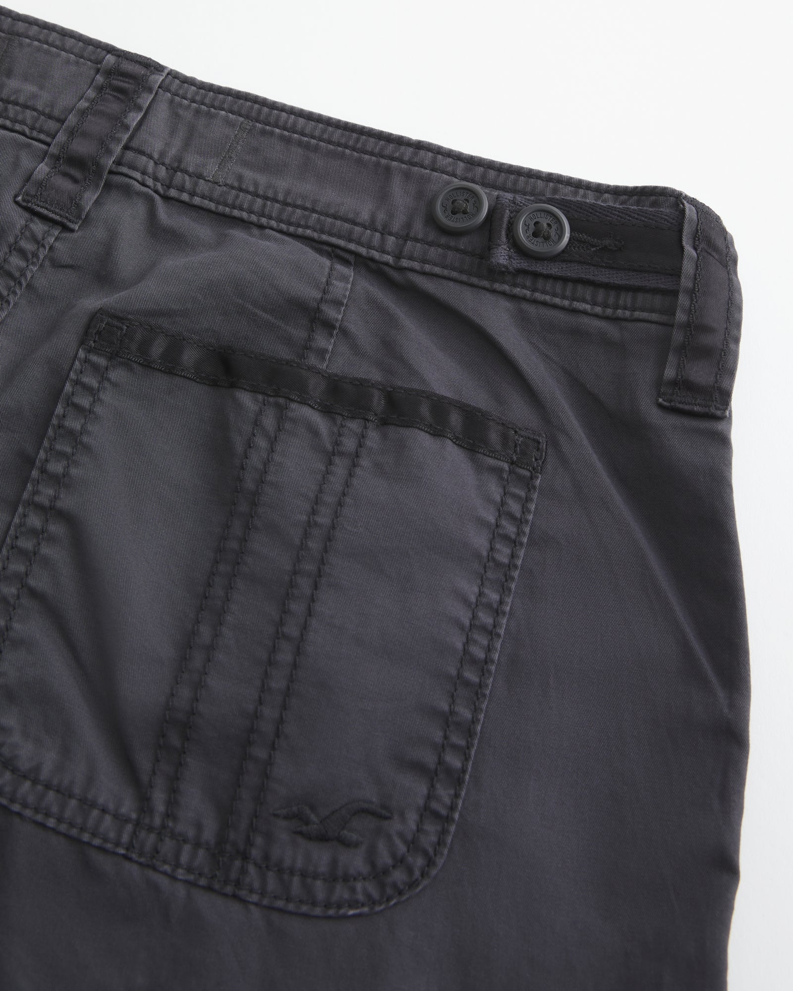 Hollister Hollister Andi Adjustable Waist Ultra Low-Rise Baggy Satin Trim Pants