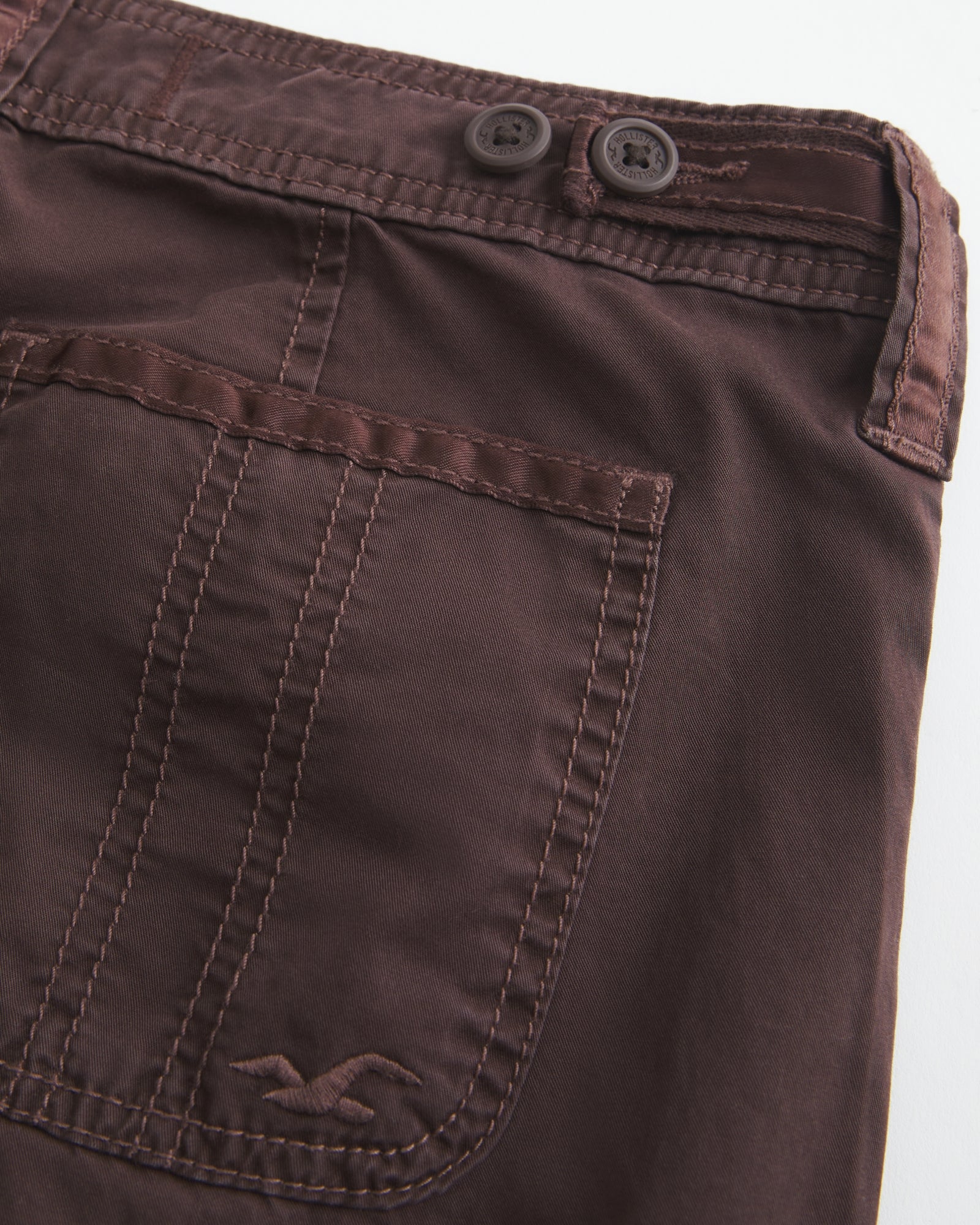 Hollister Hollister Andi Adjustable Waist Ultra Low-Rise Baggy Satin Trim Pants