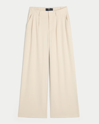 Hollister High-Rise Pleated Wide-Leg Pants