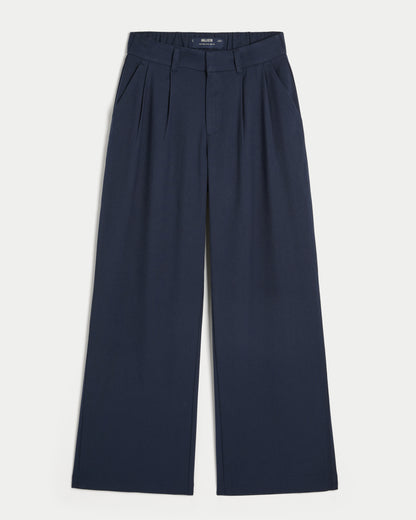 Hollister High-Rise Pleated Wide-Leg Pants
