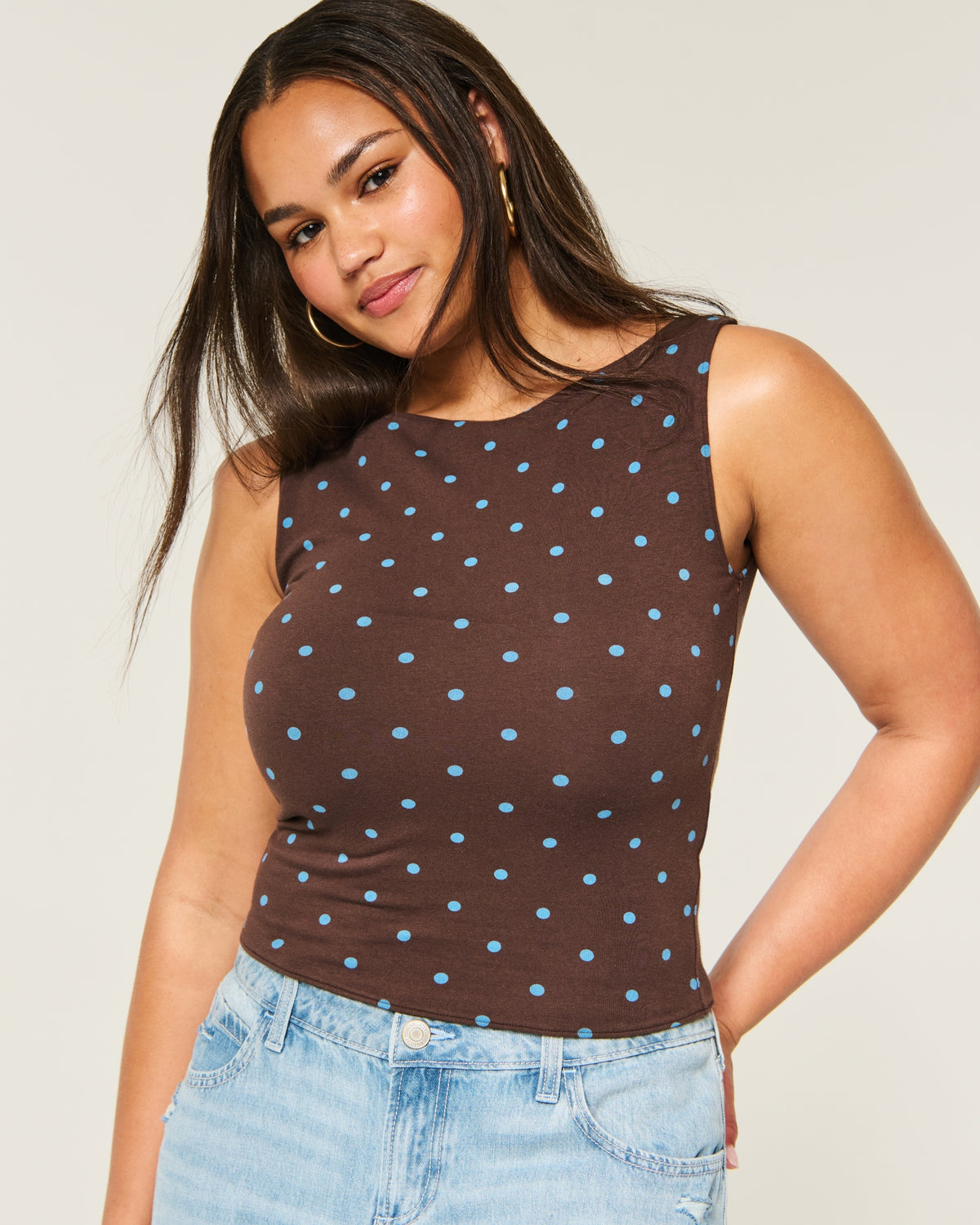 Hollister Dot Slash-Neck Tank