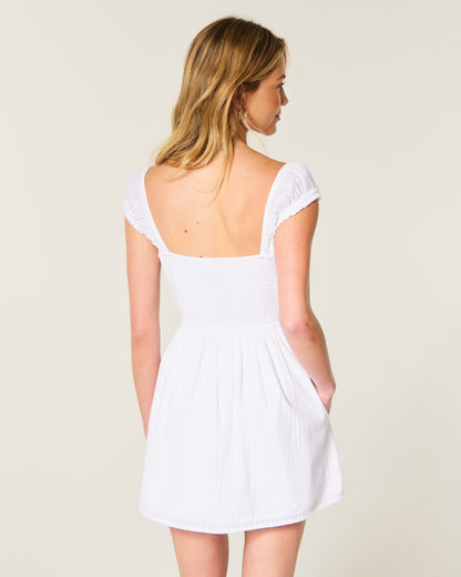Hollister Foldover Pintuck Mini Dress
