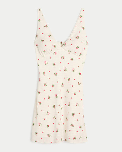 Hollister Textural Dot A-Line Mini Dress