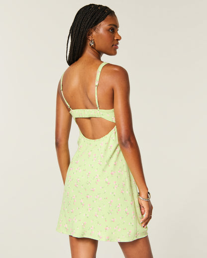 Hollister Textural Dot A-Line Mini Dress