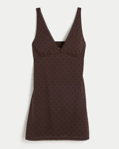Hollister Textural Dot A-Line Mini Dress
