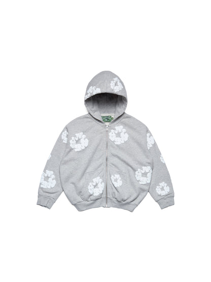 Denim Tears Kids Cotton Wreath Zip Hoodie Grey