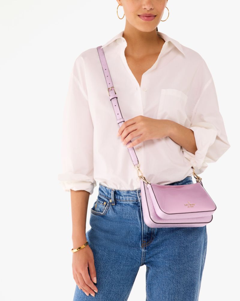 KateSpade Duet Patent Crossbody Duo Quartz Pink